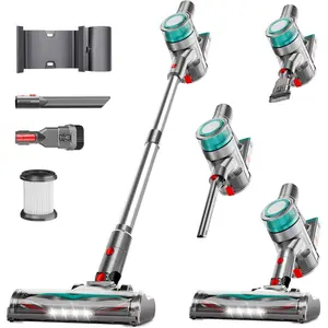 Cordless Vacuum Cleaner, 35Kpa Vacuum Cleaner for , 45Mins Stick Vacuum with LED Display, Anti- & Wall Mount , 6 in 1 Lightweight Vacuum for Hard Floors, Carpet,