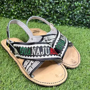 Crossed Huarache Embroidered Sandals with  Design and Comfortable Sole