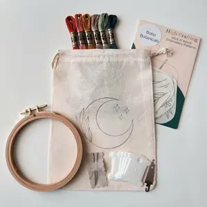 Stick & Stitch Embroidery Kit with Patterns, Threads, and Hoop - Make Something Unique and Cute!