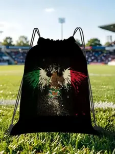 1 pc Mexico Football Print Drawstring Bags Men Women Storage Backpack Teenager Travel Bag Multi-function Pocket Match Day Essentials