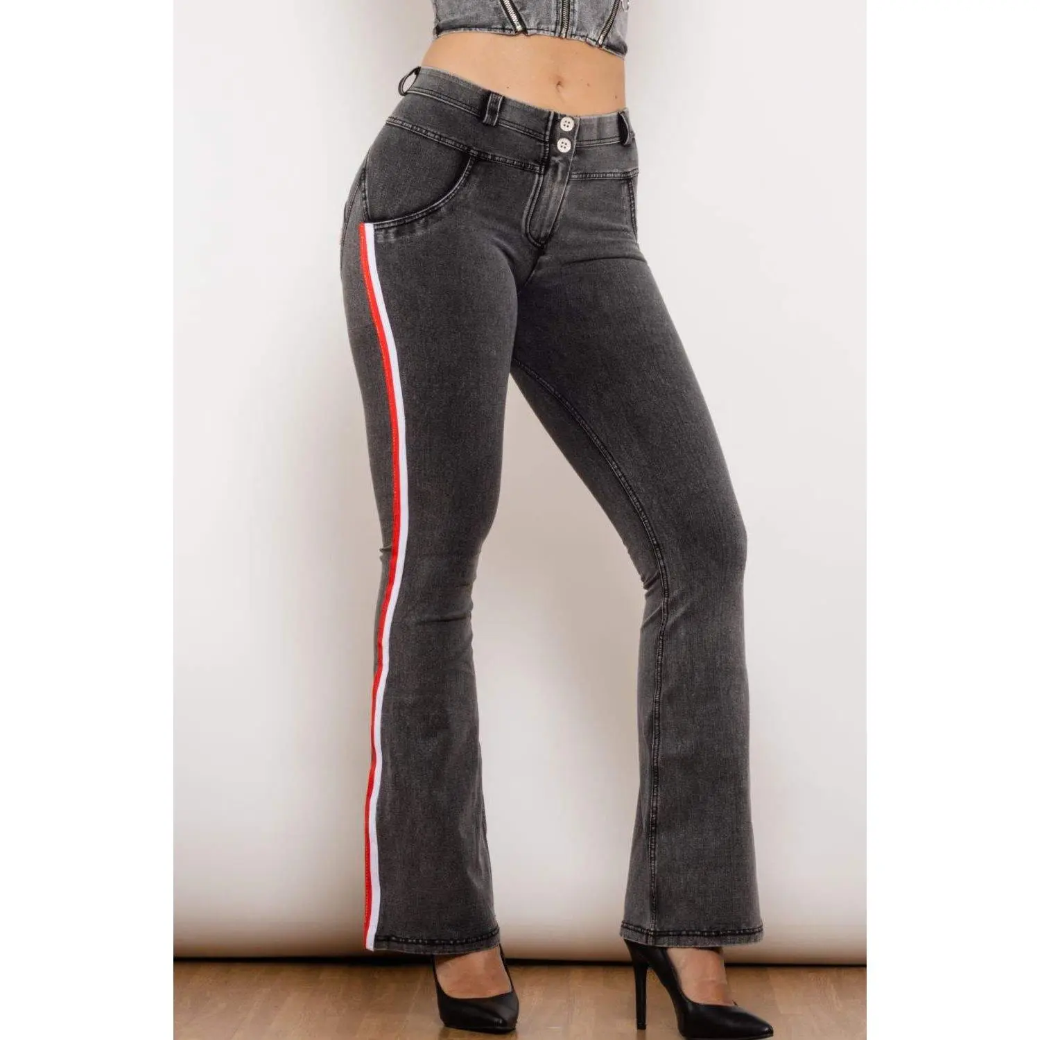 Side Stripe Bootcut Jeans