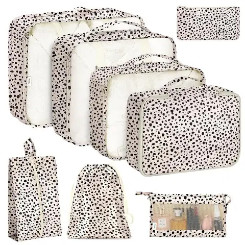 Travel Storage Bag Set 8-Piece Organizer Travel Organization Pouch for Digital Accessories Makeup Clothes Shoes Luggage Christmas Gift Travel Essentials Travel Organizer Bags Packing Essentials for Travel