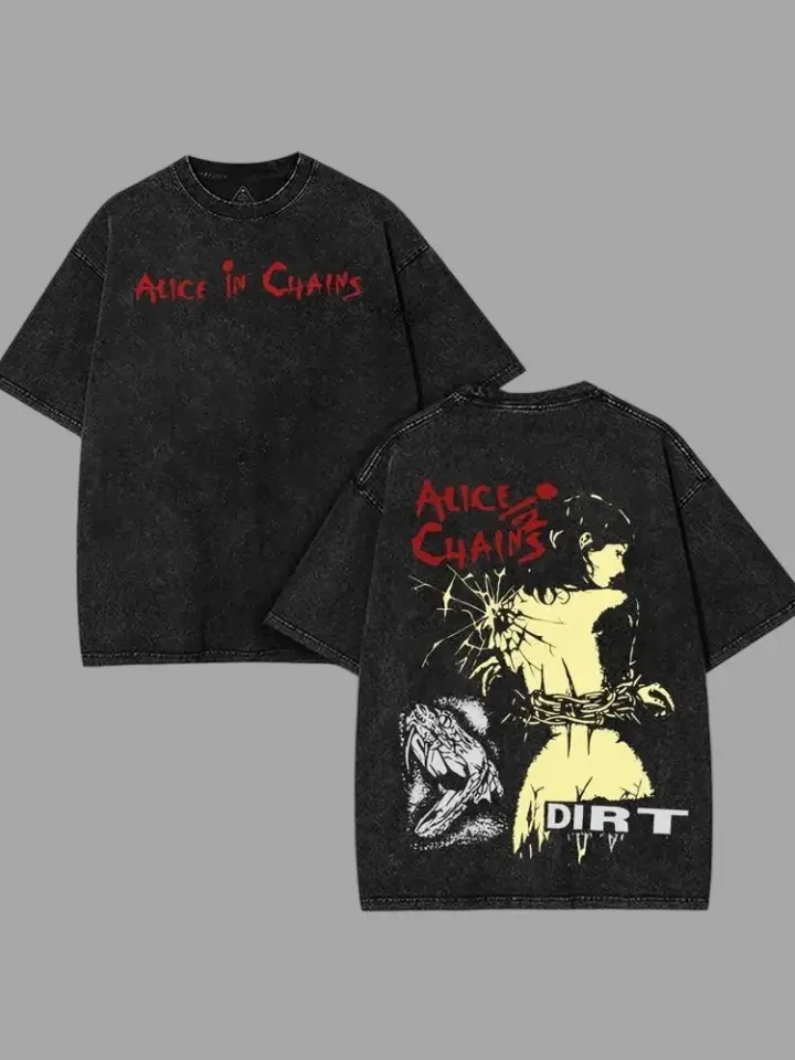 Vintage Alice In Chains Dirt Band 2025 Tour Merch, Metal Rock Band Heavyweight Cotton Washed TShirt, Oversized Vintage Tee, Merch for Rock Fans Tops Womenswear