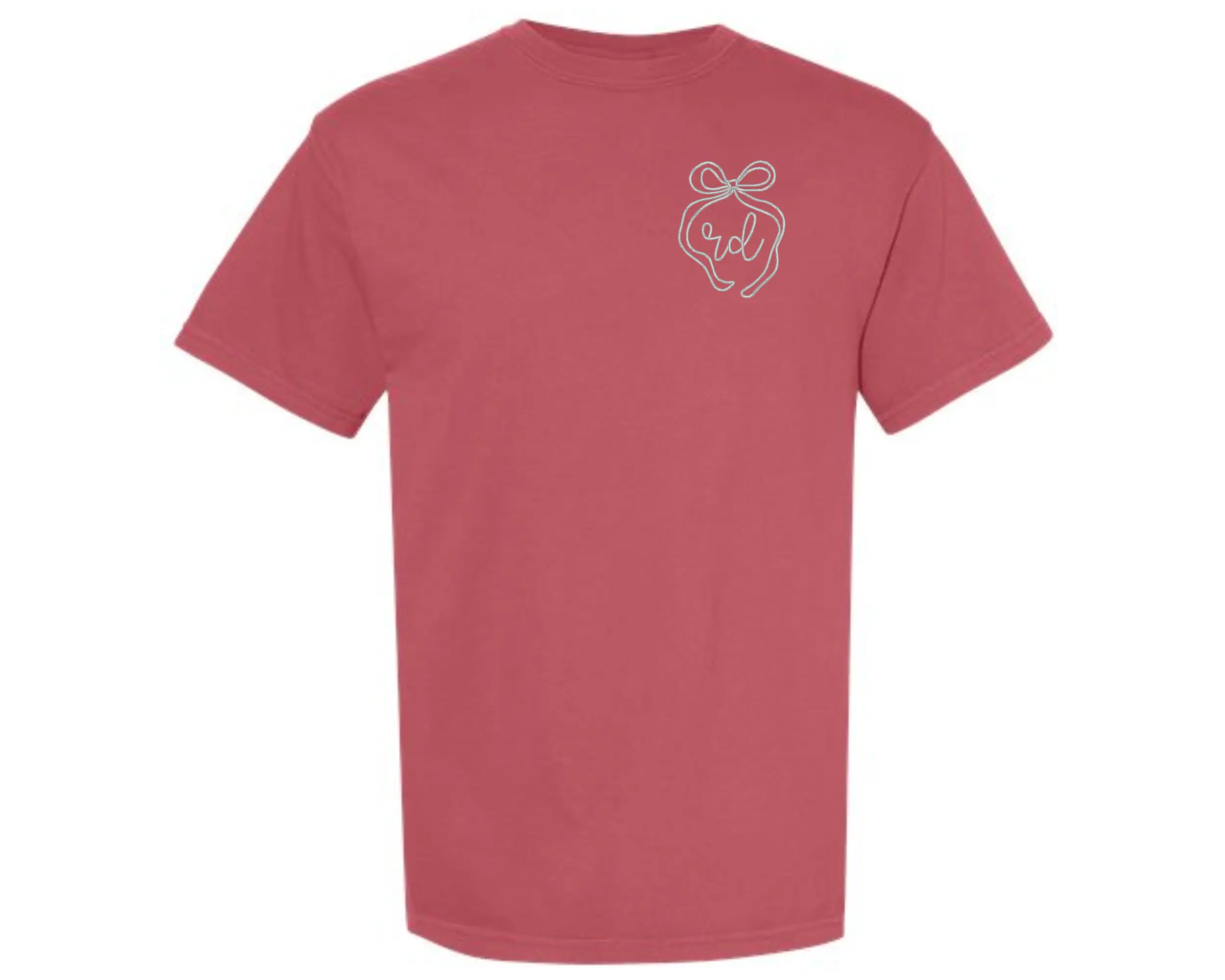 Embroidered Bow Monogram Tshirt, Custom Monogram Tshirt