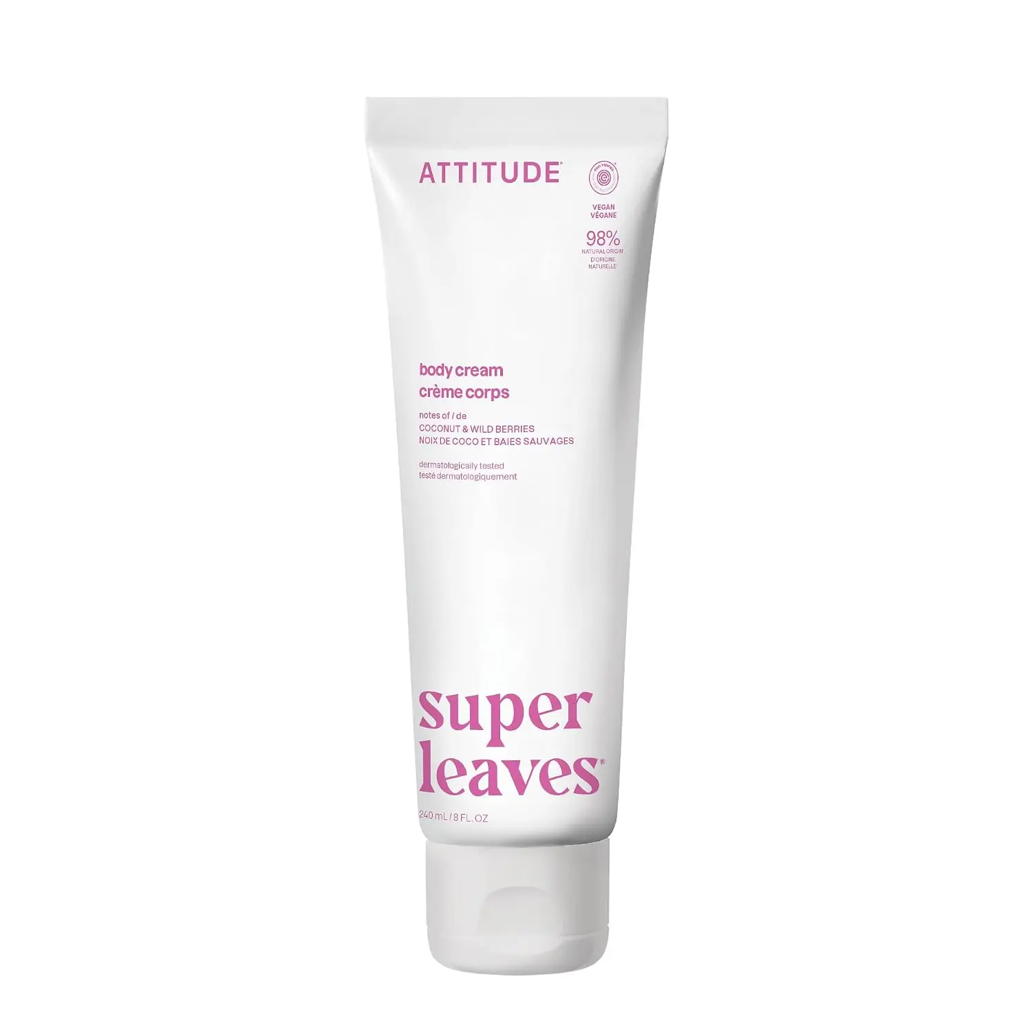 ATTITUDE Body Cream, EWG Verified Moisturizer, Vegan Moisturizing Products For Dry Skin, Dermatologically Tested, White Tea Leaves, 8 Fl Oz