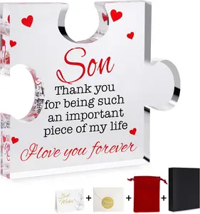 Gifts for Son Engraved Acrylic Plaque - Personalized Birthday Christmas Keepsake from Parents, Unique Home Decor for Son 3.93 x 3.15 inch
