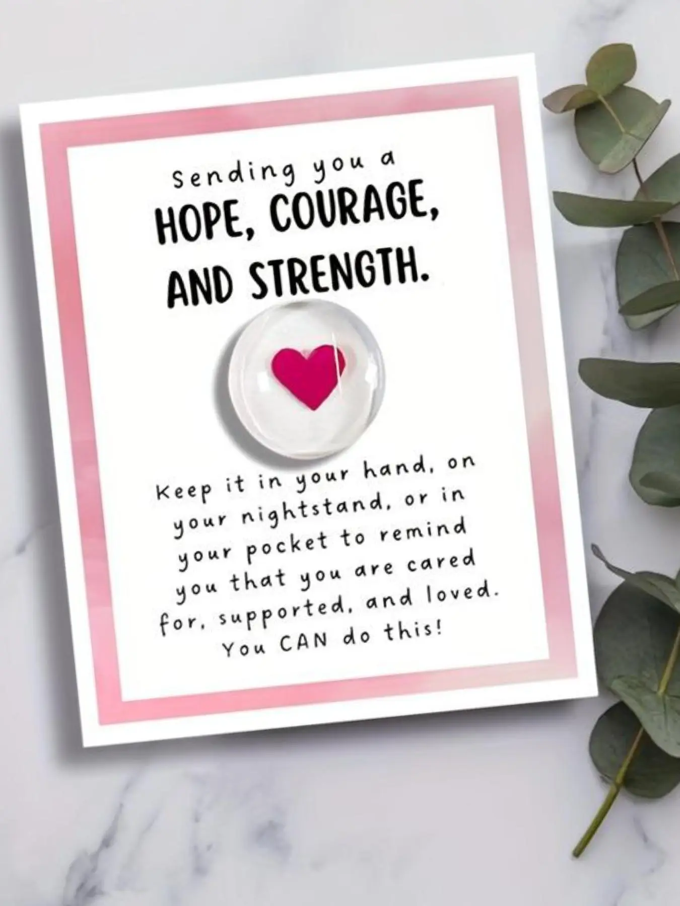 Heart Shaped DIY Jewelry, Hope Courage And Strength Pendant, DIY Jewelry for Women & Girls, Anxiety Gift, Creative Gift for Friend