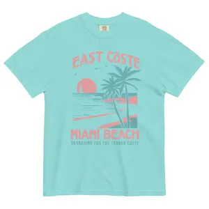 Miami Beach | Lagoon Blue | Garment-dyed heavyweight t-shirt