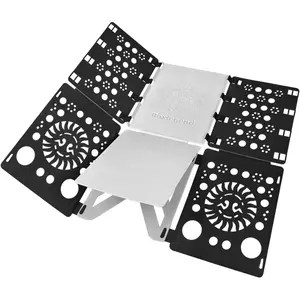 3 Shirt Folding Board t Shirts Clothes Folder Durable Plastic Laundry folders Folding Boards Helper Tool for Adults and Children (Black&White)