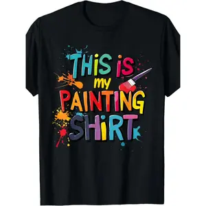 Fun "This is my painting" T-shirt - Unisex Artist T-shirt - Pure cotton, short-sleeved, round-neck, casual style, gift for art lovers, suitable for all seasons (machine washable), 220 grams