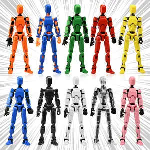 4PCS Robot Fidget Toys for Kids,Titan 13 Action Figures Set, Lucky Dummy T Nova N 13 Action Stick Figure Sensory Toys for Boys