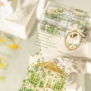 200cm Roll Travel in Southern France Washi Tape, French Scenery Design Pet Material, Creative Scrapbooking Decor for Journals & Art Supplies