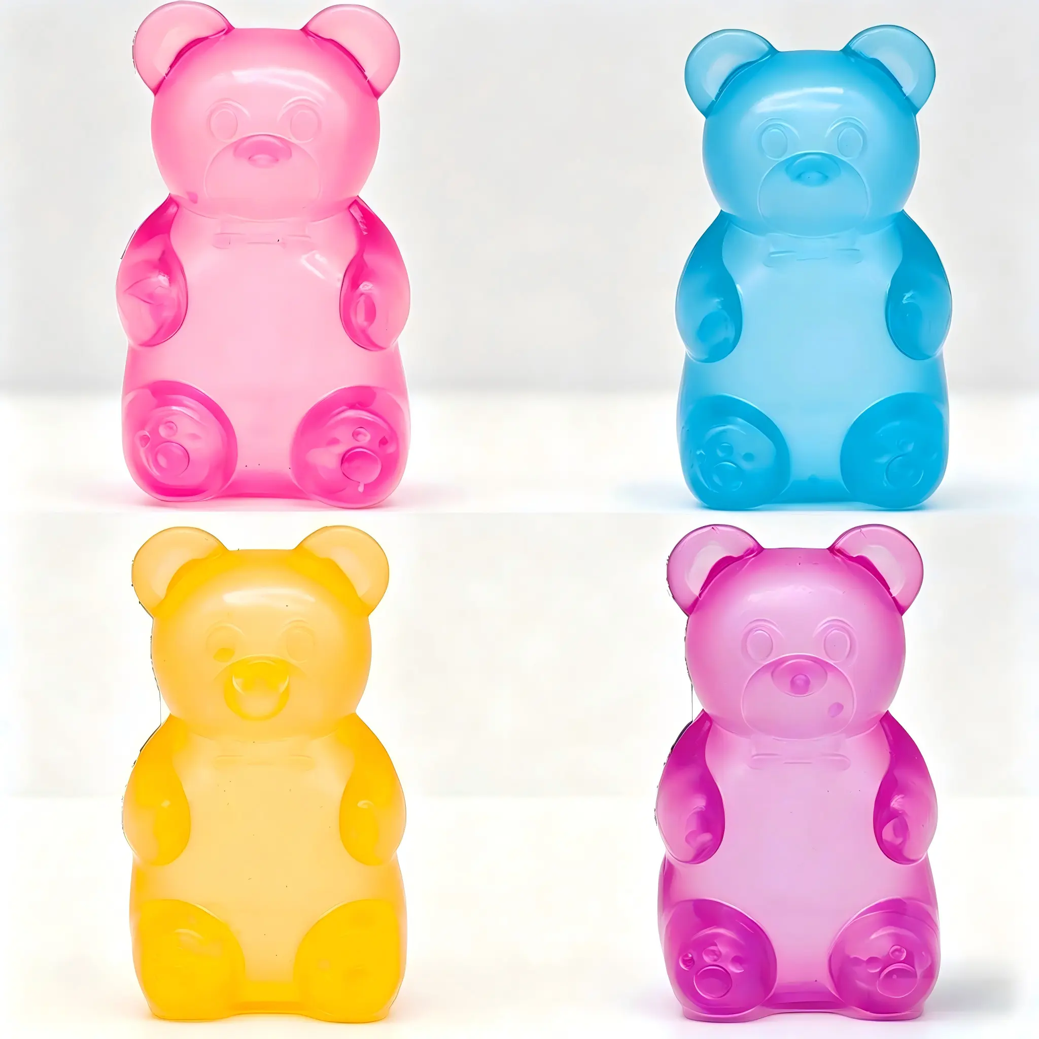 Gummy Bear Sensory Fidget Toys, Jelly Filled Squeeze Squishies, Soft Stress Toy, Anxiety Toy, Calming Sensory Toys for Kids Adults, Birthday Gift, Party Favor Bag Filler