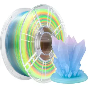 Gradient PLA Plus 3D Printer Filament 1.75mm+/-0.02mm, 1kg Spool (2 2lbs) Transparent Tri Color 3D Printing Filament, PLA Pro 3D Filament,Fit  FDM Printer(Transparent Red Blue Green)