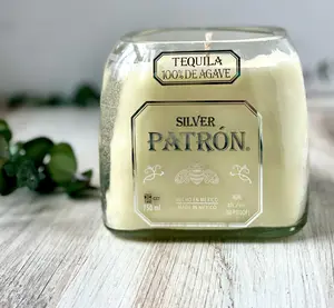 Tequila soy candle - patron bottle -Variety of Margarita Scents, or custom scent -  liquor bottle candle