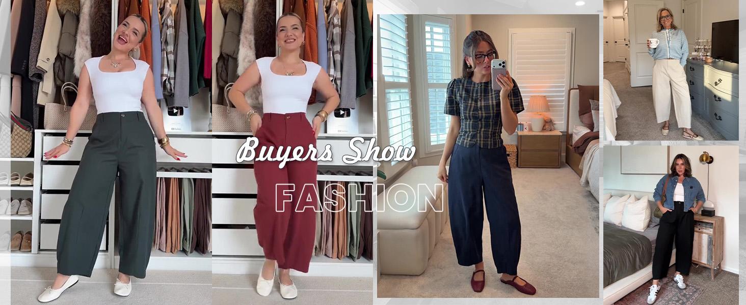 UANEO Womens Linen Pants Casual Capri Baggy Wide Leg Trousers Palazzo Pants Beach Vacation Outfits
