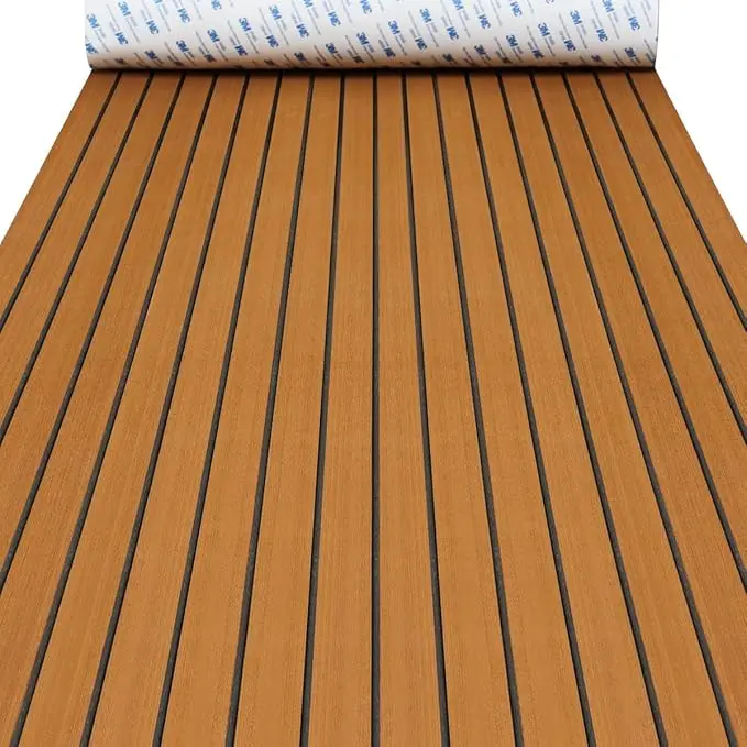 Boat Flooring EVA Foam Boat Decking Faux Teak Marine Flooring Boat Sea Deck Flooring for Yacht, Motorboat, RV, Kayak and Swimming Pool