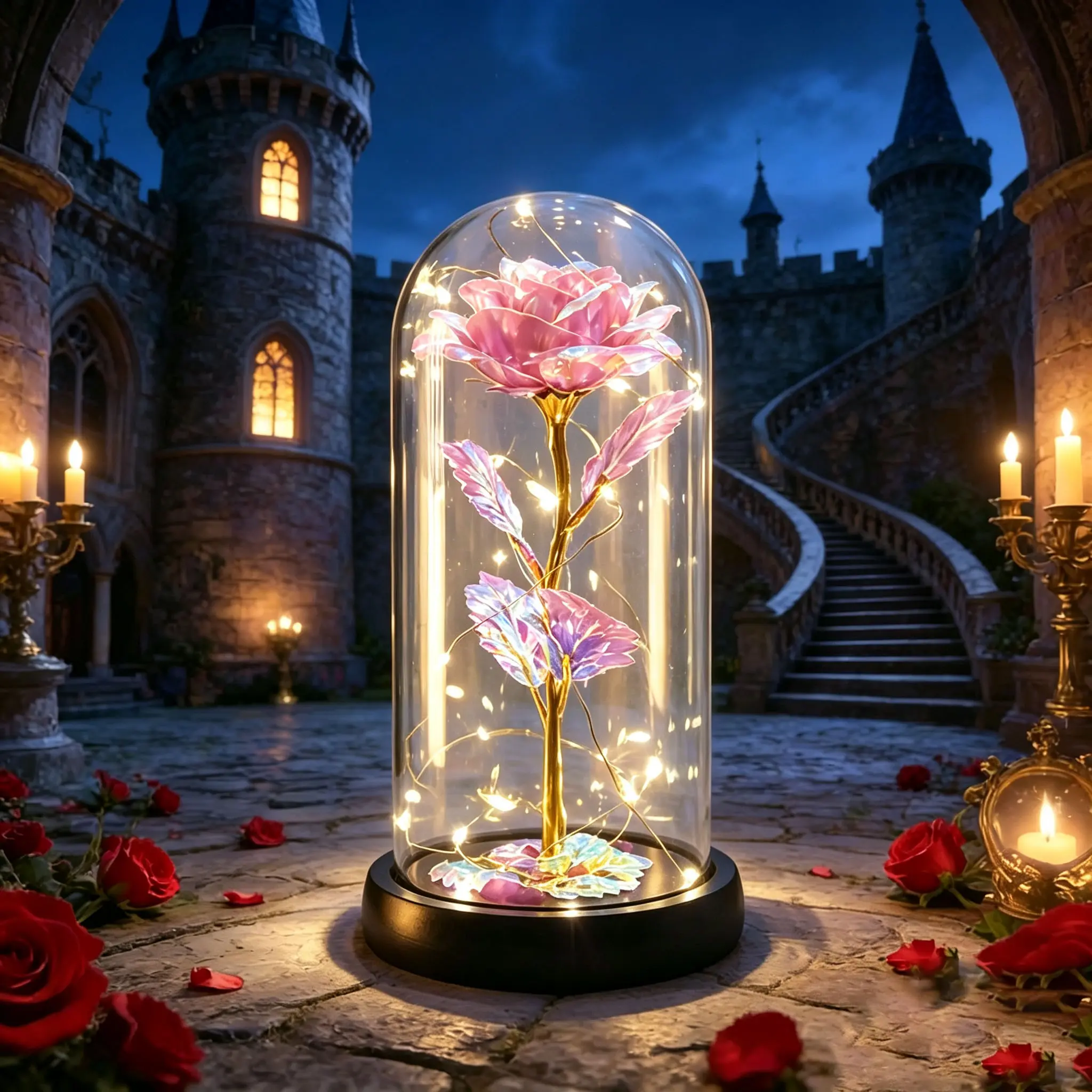 Gifts LED Everlasting Rose Eternal Flower,Romantic Creative Gifts for Women-Valentine's,Day, Mother's Day, Birthday, Memorable Dates Graduation luxury valentines Gifts for Her Anniversary gift for wife daughter Surprise Idea for LOVE(Pink)