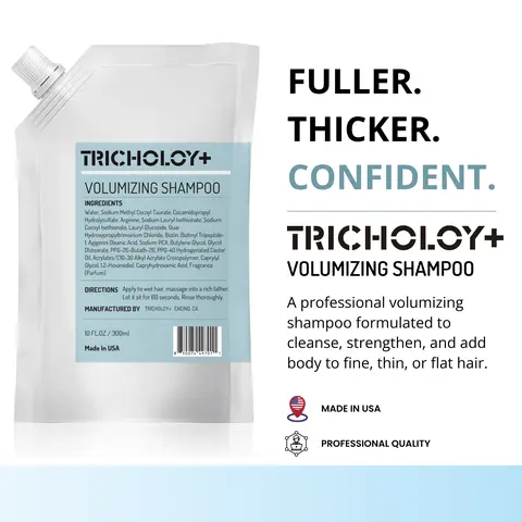 [Buy 1 Get 1 Free] Tricholoy+ Anti-Hair Fall Fortifying Shampoo - Full & Thick, Sulfate Free, Volumizing, Nourishing Multi-Pack with Biotin, Arginine & Oleanolic Acid - Strengthens Roots, Promotes Growth, Controls Oil, Nourishes Scalp - 300ML