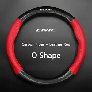 Universal Matte Carbon Fiber Texture Car Steering Wheel Cover, Fits Honda Civic Fit Crv Accord Jazz Hrv, Auto Accessories