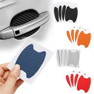 4pcs Door handle sticker, car door handle sticker, protective film, carbon fiber handle, wrist car sticker