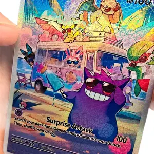 Gengar Summer Ice Cream Truck Custom Pokemon Card Rainbow OR Glass Holo OR Rainbow Texture (Fingerprint Proof) Premium