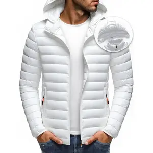 Men's Stand Collar Hooded Jacket - Warm, Windproof Thickened Coat, Detachable Hood, Solid Color Design, Thickened Nylon Fabric for Cold Weather, Casual Style, Zip Closure, Dry Clean Only, Winter Stand Collar Hooded Thickened Coat Spooky Fuzzy Crew Socks W