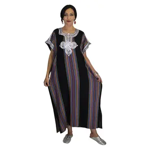 Authentic Moroccan Caftan for Women Linen Handmade Embroidered Kaftan Casual Boho Beach Wear Pool Cover-Up Dress Fits M–XL Lightweight Linen Versatile Cover-Up