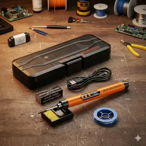 Portable LED Soldering Iron with Digital Display, Fast Heating & Precise Temperature Control, Rechargeable Cordless Design for Electronic Repair, Circuit Welding, and DIY Craft Projects, Durable and Easy to Operate.