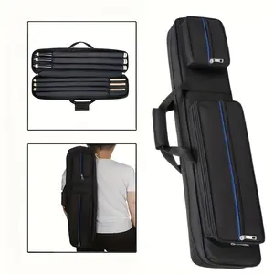 Oxford Soft Paddle Pool Cue Case for ¾‑Length Pool & Ping Pong Cues – Dual Large Front Accessory Pockets, Hidden Adjustable Shoulder Strap, Comfortable Handle, Lightweight Waterproof Cue Bag – Ideal Christmas & Thanksgiving Gift (Black | Blue | Gray)