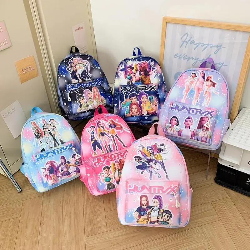 New Pink 10-Inch Lightweight Backpack K D H Rumi Mira Zoey HUNTR/X Saja School Bag for Boys And Girls Kindergarten Moch Gift