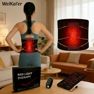 WeiKai'er Multispectral Pulse Red Light Therapy Waist Belt 2-in-1 | 3-in-1 LED Chip 4 Modes Dual-Frequency Vibration Fast Pain Relief Discreet & Portable Perfect Gift for Loved Ones Usb Rechargeable Massagers Relaxation Aid