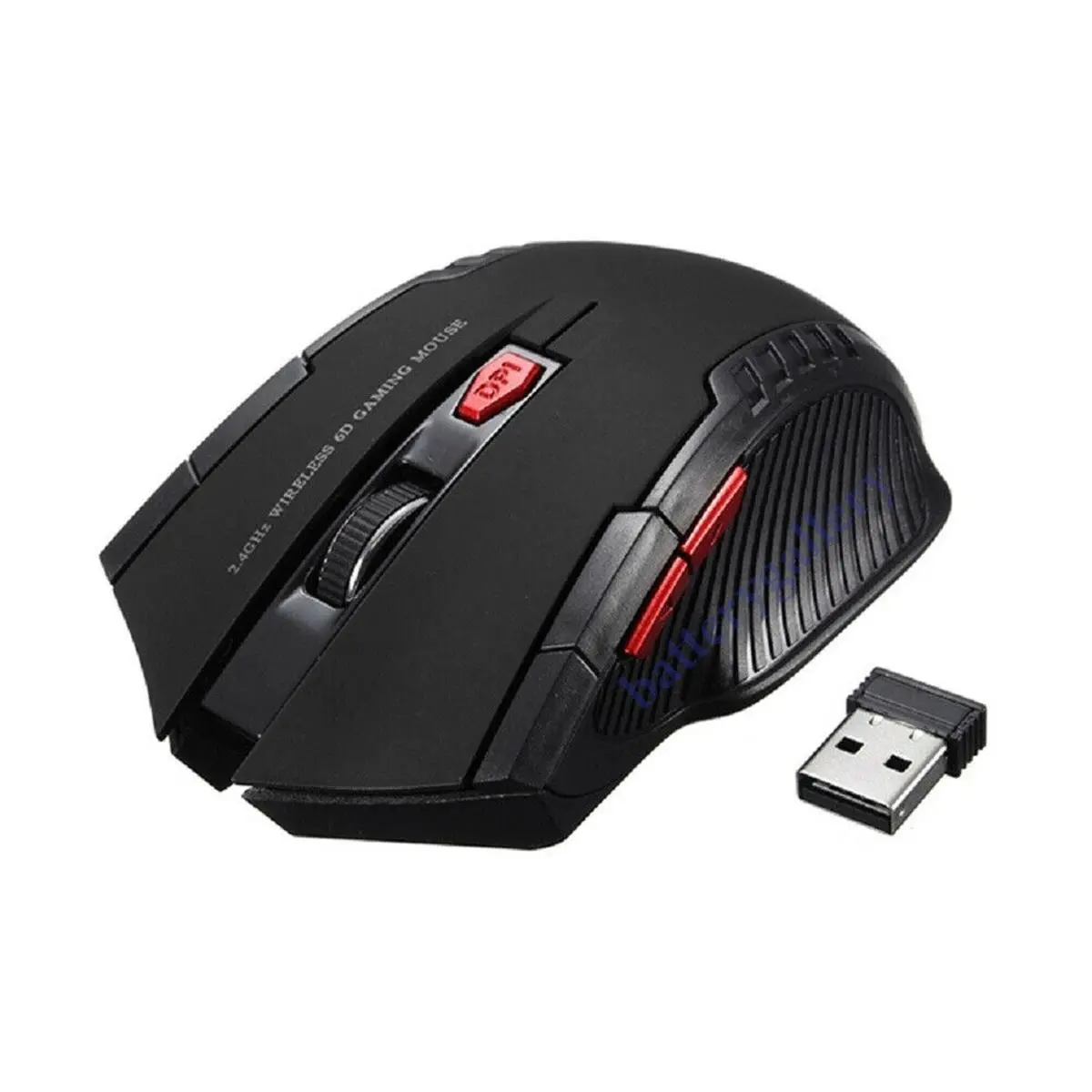 Sanoxy BG-373440895677-BK Black Ergonomic Ambidextrous 2.4GHz USB Optical Wireless Gaming Mouse with Receiver, Customizable Buttons, 30ft Operating Distance, Mouse+Receiver