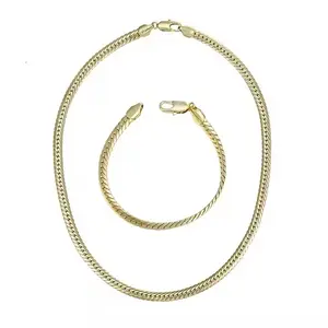 Chunky 14k Gold Necklace Trendy Copper Alloy Custom Cuban Link Chain Choker Necklace for Women Jewelry