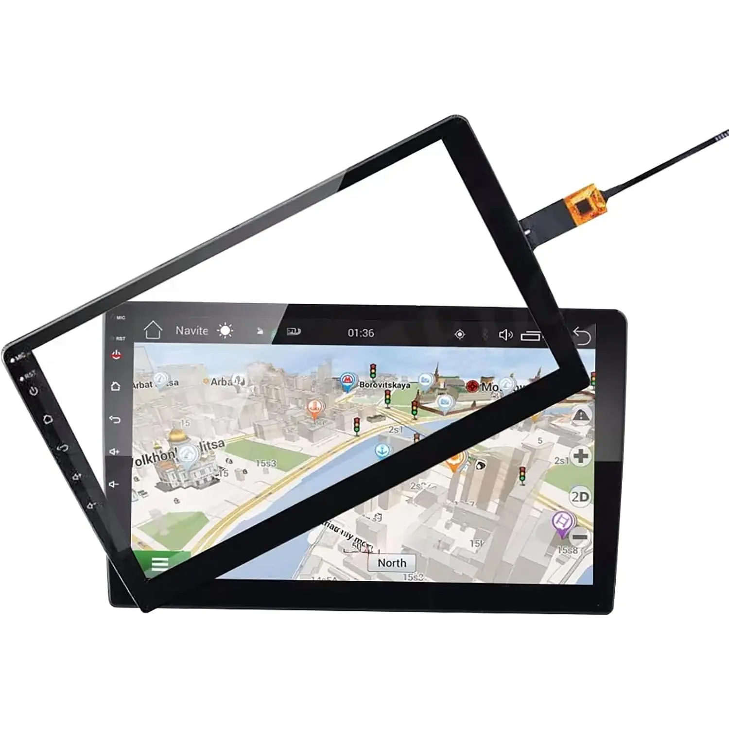 10.1 Inch Touch Screen Digitizer Replacement for Android Car Stereo Radio| Capacitive glass touch panel only, LCD not included, fixes cracked or unresponsive touch, match your cable position first