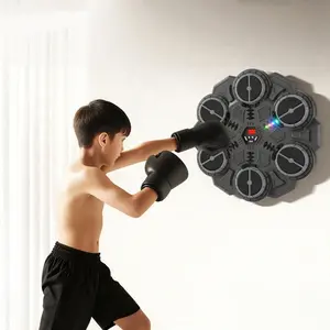 Music Boxing Machine – LED Upgraded Version with Gloves, Training Boxing Equipment |Adjustable Speed, Wall-Mounted Target, Smartphone Connectivity & USB Rechargeable  Fun for Kids 6-12  Lights flash on hits, turns play into fitness