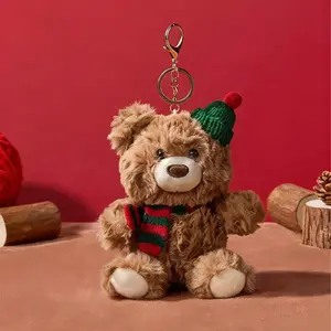 【Holiday Gift】MINISO Gifford Bear Holiday Plush Charm Cute Bear Doll Bag Accessory Gift For Girlfriend,Soft Plush Material,Lightweight Design,Holiday & Holiday Haul
