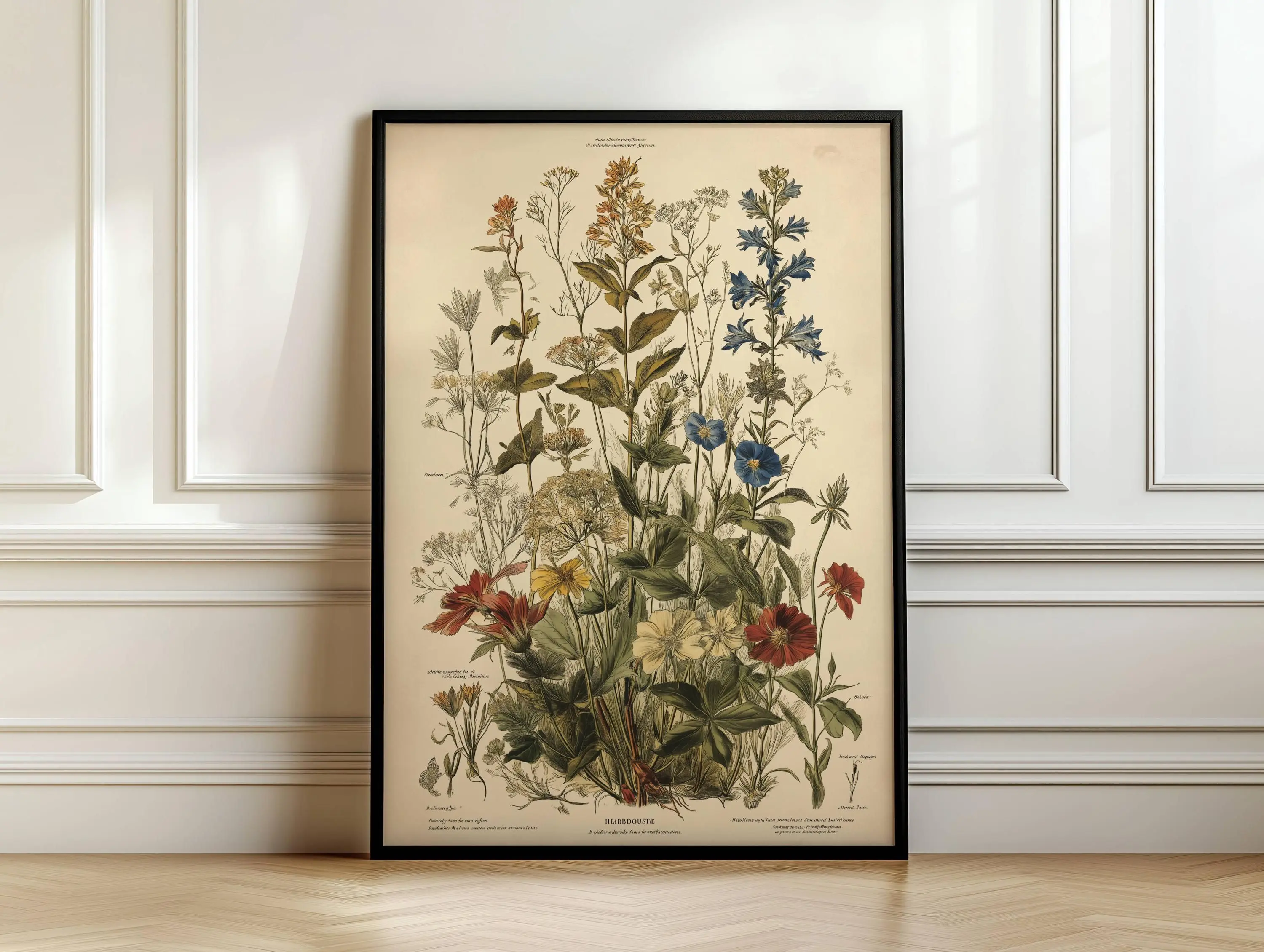 [SALE UP TO 40%] [Unframed] Vintage Wildflower Botanical Poster – Antique Herbarium Floral Wall Art Print