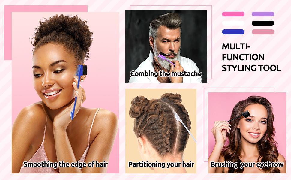 3 in 1 Hair Edge Brush Double Sided Hair Comb Pack Smooth Brush Comb Grooming