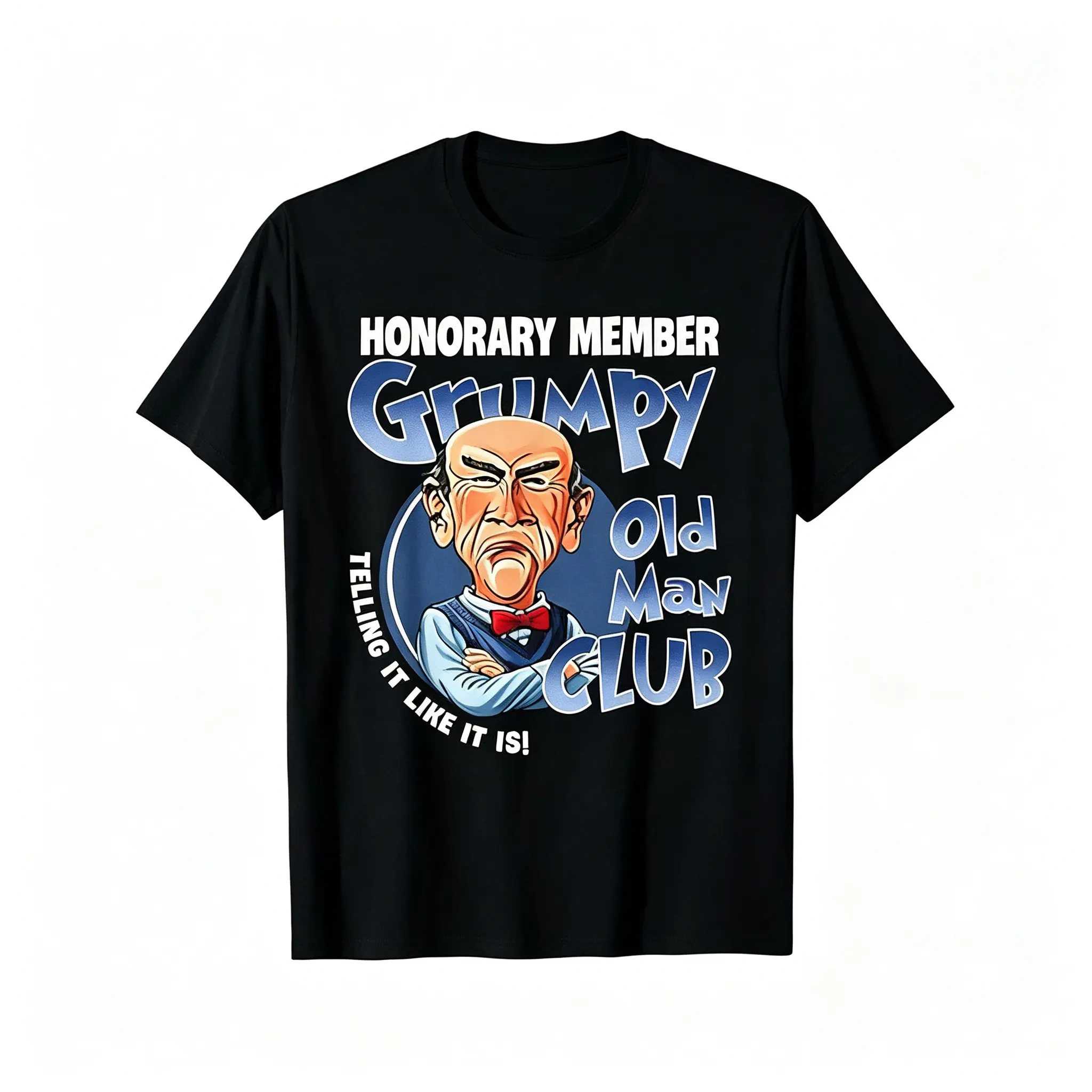 Men’s “Grumpy Old Man” club honorary member T-shirt — soft fabric, summer short sleeve, trendy men’s short-sleeve shirt, letter-print T-shirt, regular crew neck tee