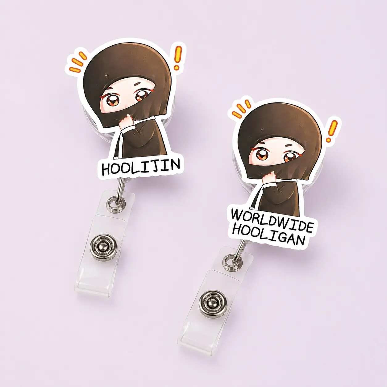 HOOLIJIN Badge Reel, Funny Meme HOOLIGAN Nurse Retractable ID Holder Gift For Music Fans