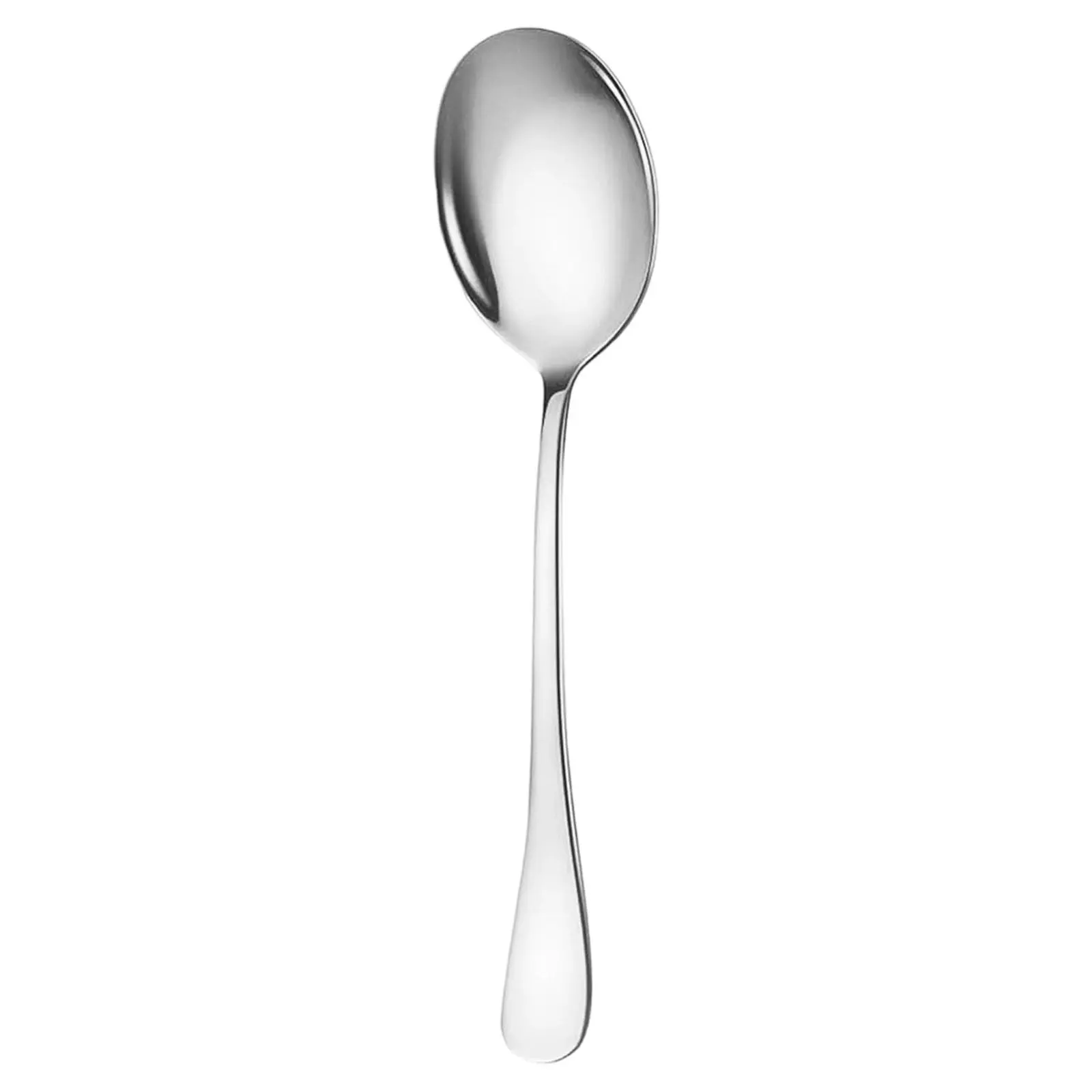 8” Stainless Steel Dinner Spoons Set of 6, Heavy-Duty Kitchenware Cutlery Tableware, Dishwasher-Safe Silver Serving Spoons