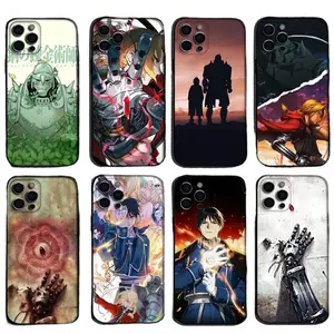 Anime F-Fullmetal A-Alchemist Brotherhood Phone Cases For iPhone 17 Promax Pro Air 16 Plus 15 14 13 12 11 Black TPU Soft Silicone Shockproof Protective Cover Gift For Birthday Christmas Halloween