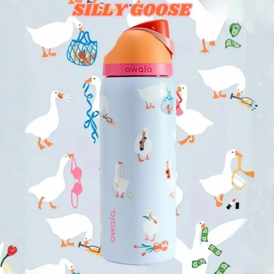 New 2026 Owala Silly Goose Stainless Steel Insulated Water Bottle Leakproof Double Wall Vacuum Tumbler Reusable Travel Cup for Office Outdoor