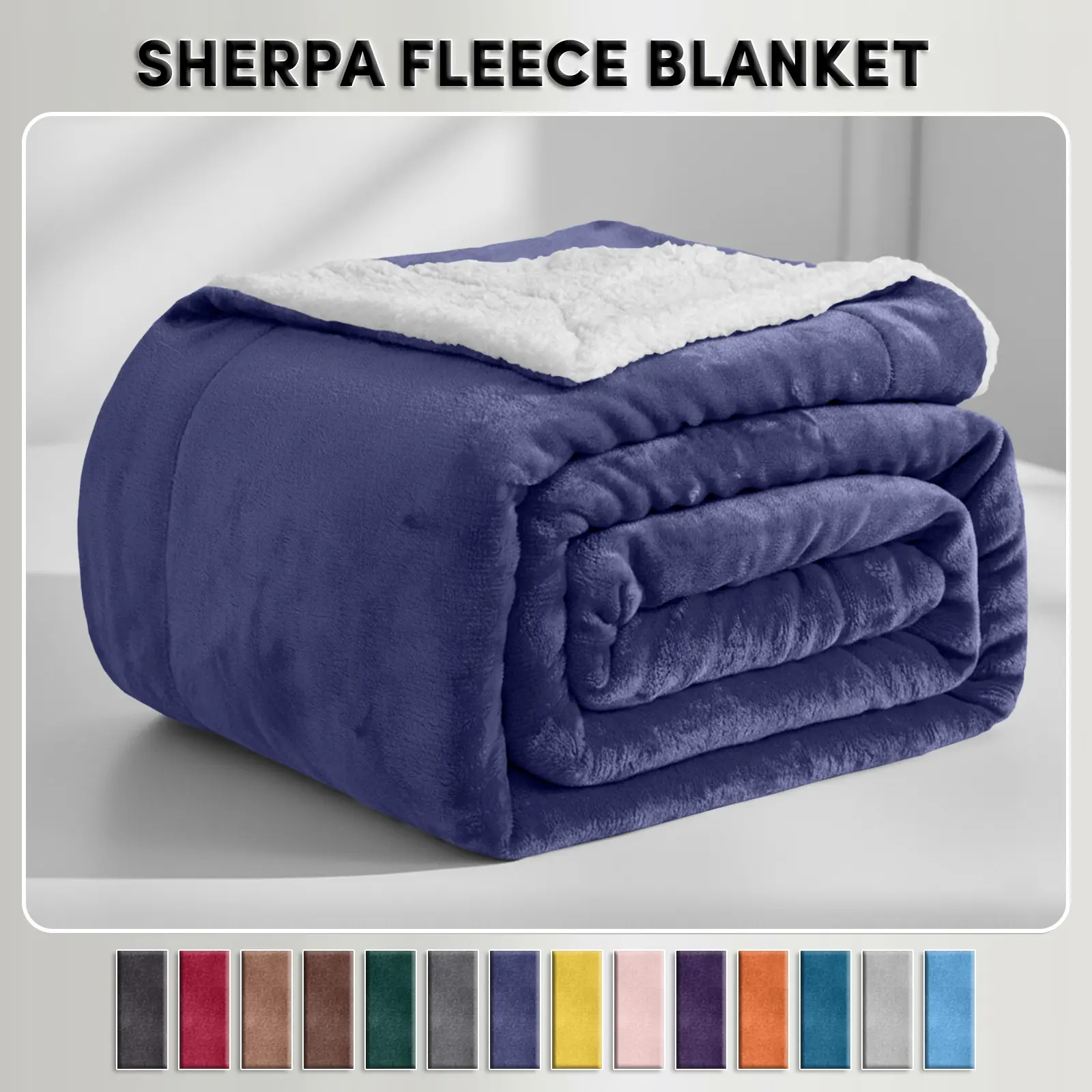 Soft Sherpa Fleece  Blanket – Dual-Layer Design with 230 GSM Fleece & 180 GSM Sherpa. Lightweight yet Warm Throw Perfect for Relaxing Nights, Available in Throw, Twin, Queen and King Sizes