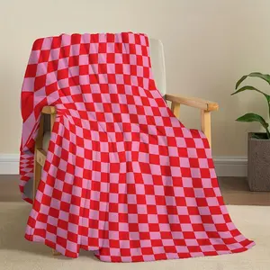 Checkerboard Pattern Blanket, 1 Count Soft Warm Throw Blanket, Soft Comfy Blanket, Air-conditioned Room Blanket, Warm Nap Blanket for Home & Office, Winter Blanket