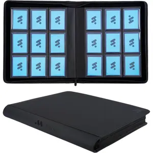 Toploader Binder, Holds 324 Top Loaders,9 Pocket Top Loader Binders for 3" x 4" Rigid Cards,Toploader Card Binder for Hard Plastic Top Loaders -Black