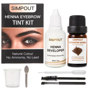 SIMPOUT Henna Hair Dye Kit, Natural Spot Color Henna Kit，Eyebrow Perfection-Henna Hair Dye，Tint for Professional Spot Coloring - With Mixing Dish - Covers Grey Hair - Natural Hair Dye -Henna Pencil -Eyebrow Shape -Makeup Pack