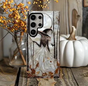 Halloween Witch Phone Case, Gothic Phone Cover, Spooky Autumn Aesthetic, Stained Glass Moon Witch Case, Galaxy Pixel. Case for IP 11 12 13 14 15 16 17 Pro, Plus, Promax, S21,22,23,24,25 Ultra, Tough Case, Magsafe Case