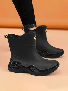 Spring New Men's Fashion Rain Boots, Anti-Slip Warm Waterproof Comfort Rubber Shoes, Stylish Ankle Short Boots for Garden Work Outdoor Camping Fishing Gardening Daily Walking